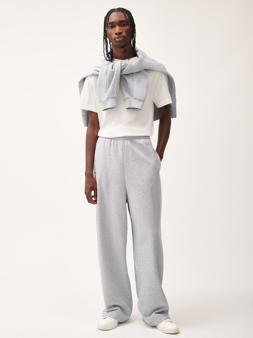 Mens 365 Midweight Straight Leg Track Pants—grey marl
