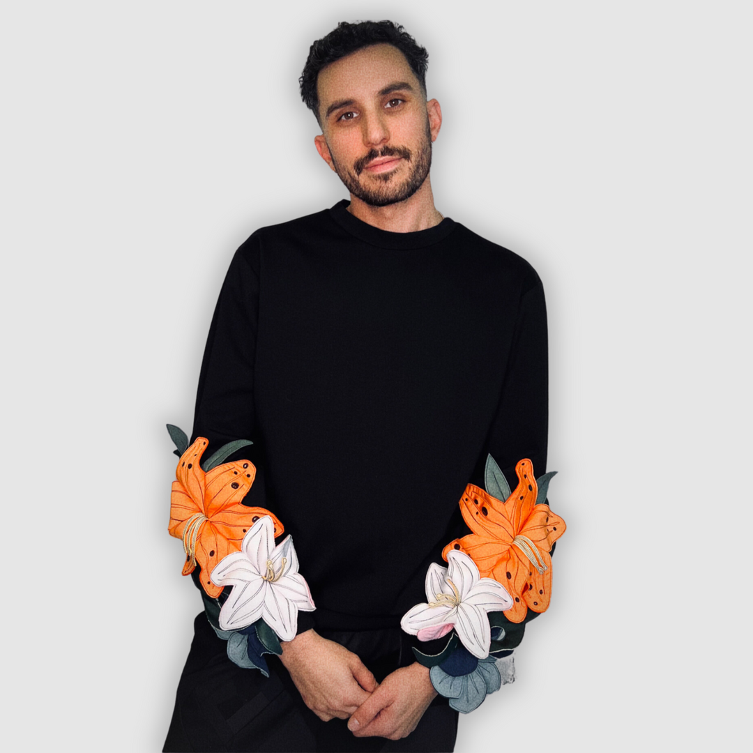 'midnight blossoms' crewneck sweatshirt