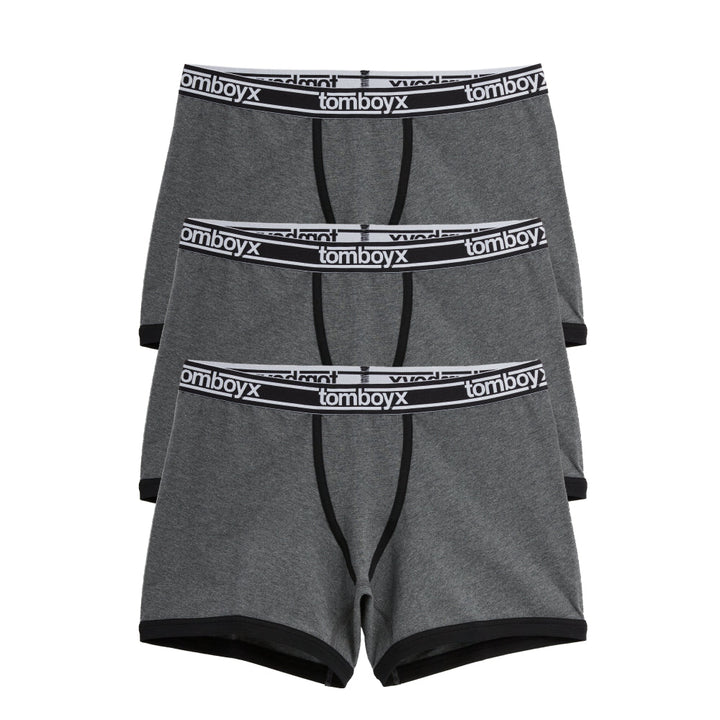 4.5" Trunks 3-Pack - Cotton Charcoal Logo