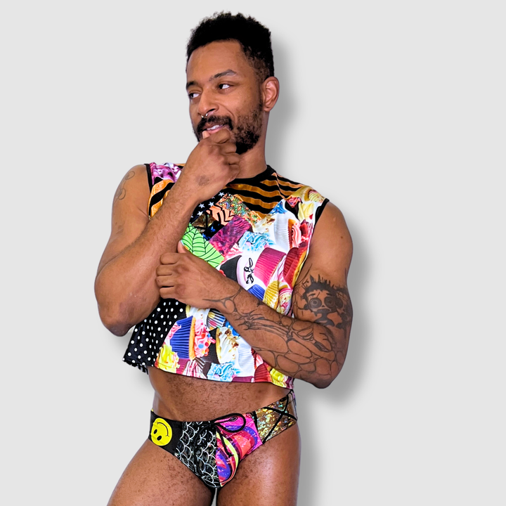 the 'mixed print' swim brief