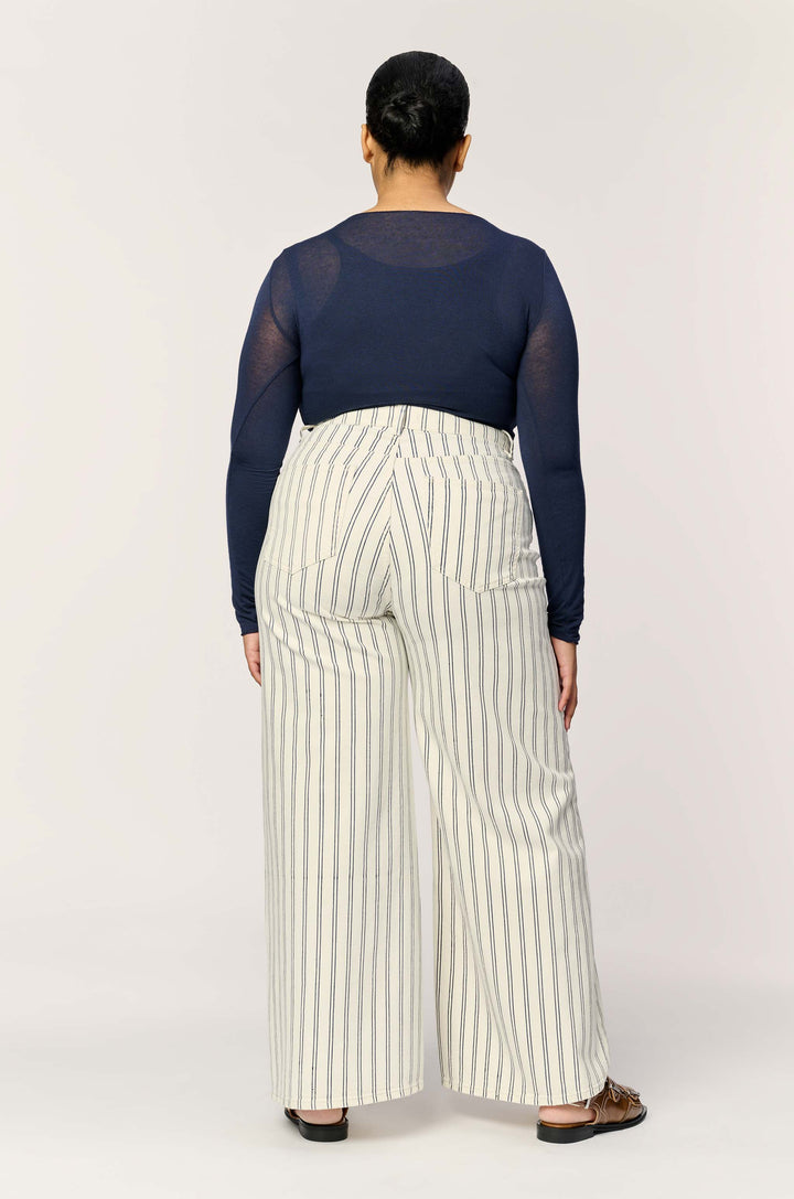 NCE PLUS - RELAXED WIDE LEG JEANS | STRIPED CLOUD