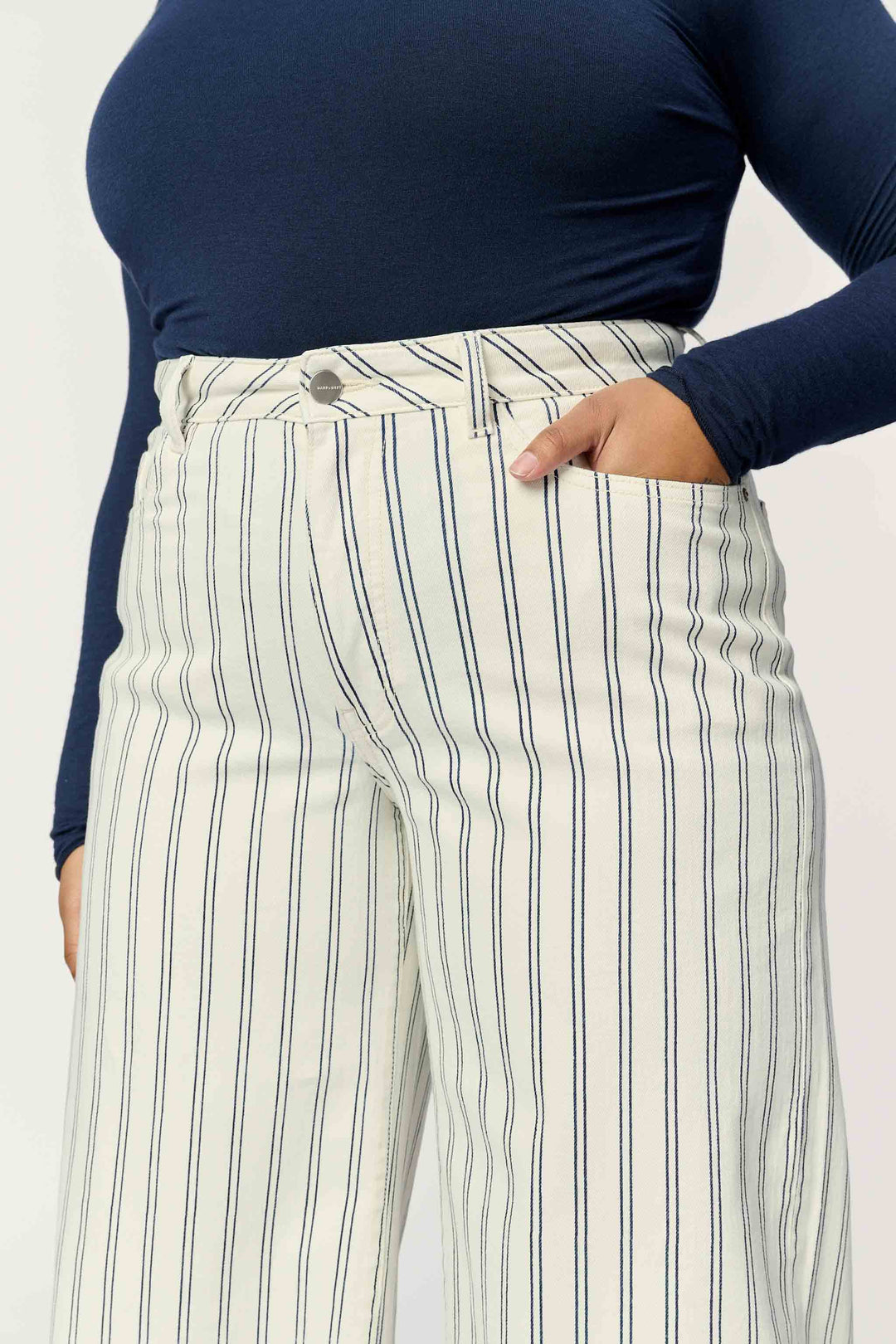 NCE PLUS - RELAXED WIDE LEG JEANS | STRIPED CLOUD