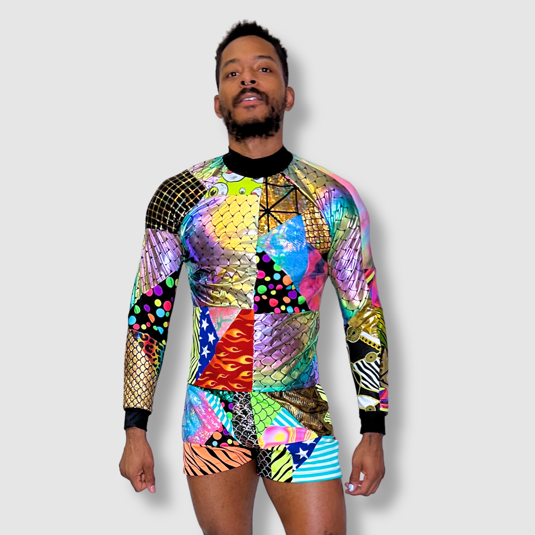 the 'mixed print' long sleeve sun-guard