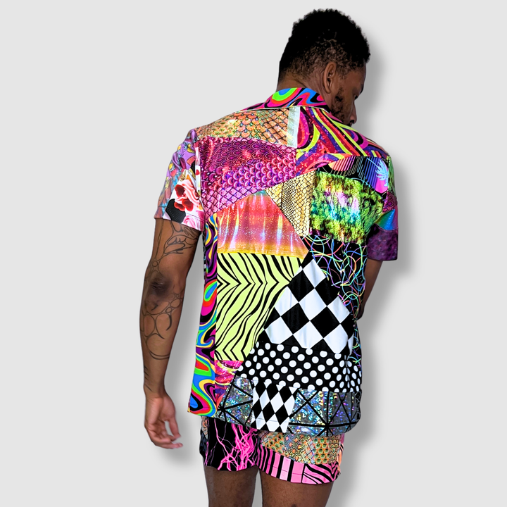 the 'mixed print' short sleeve button-down