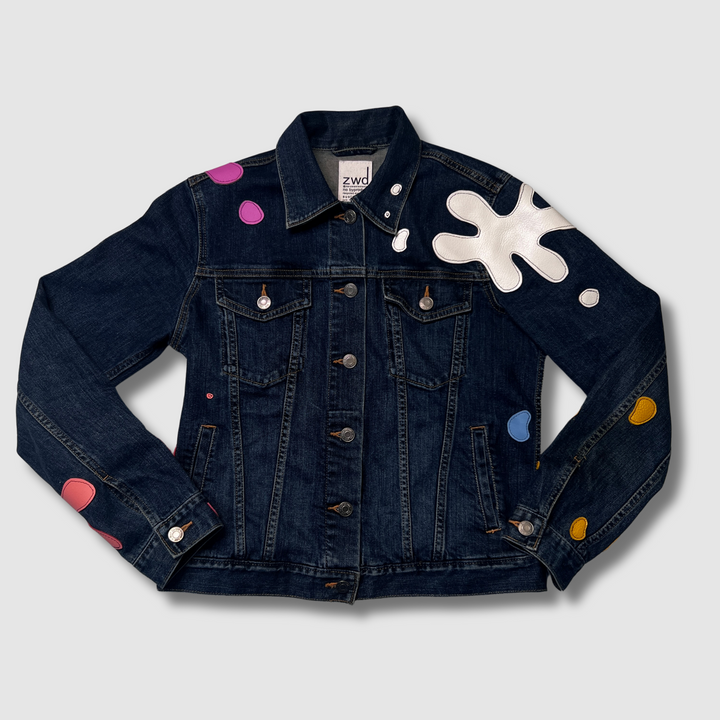 denim 'paint splat' jacket