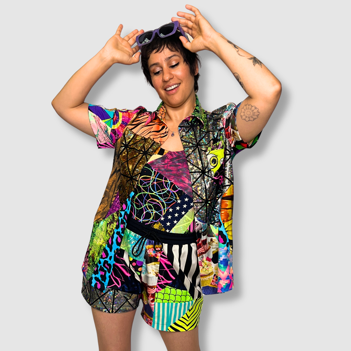 the 'mixed print' short sleeve button-down