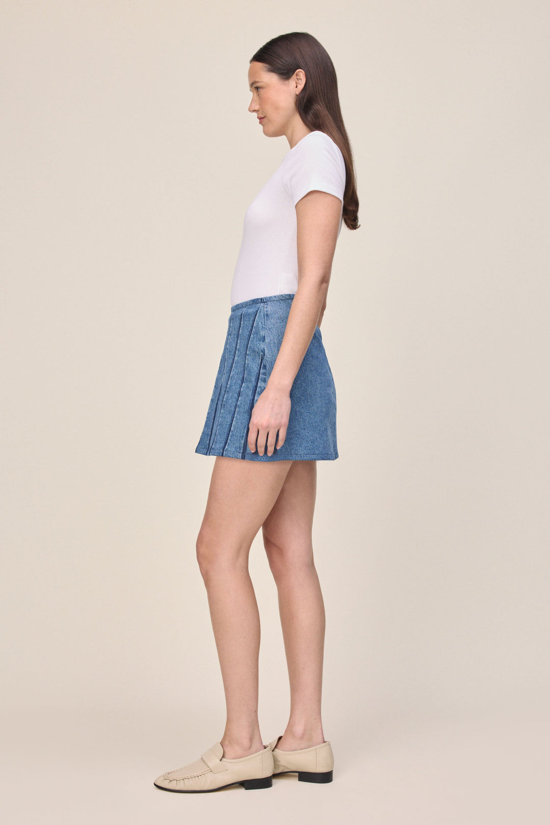 HAV - DENIM MINI SKIRT | INDIGO STRIPE