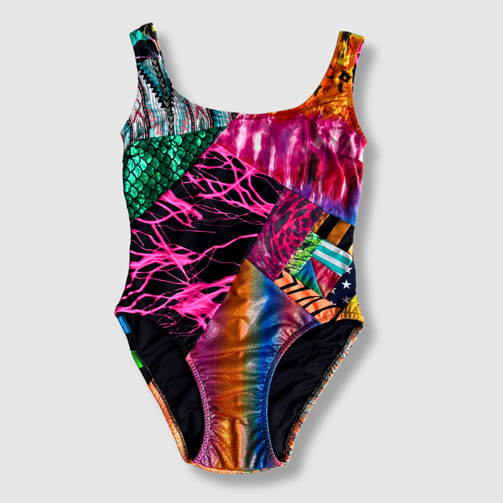 the 'mixed print' one-piece