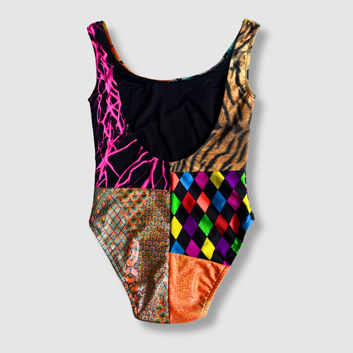the 'mixed print' one-piece
