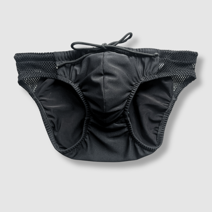the 'black + mesh' swim brief