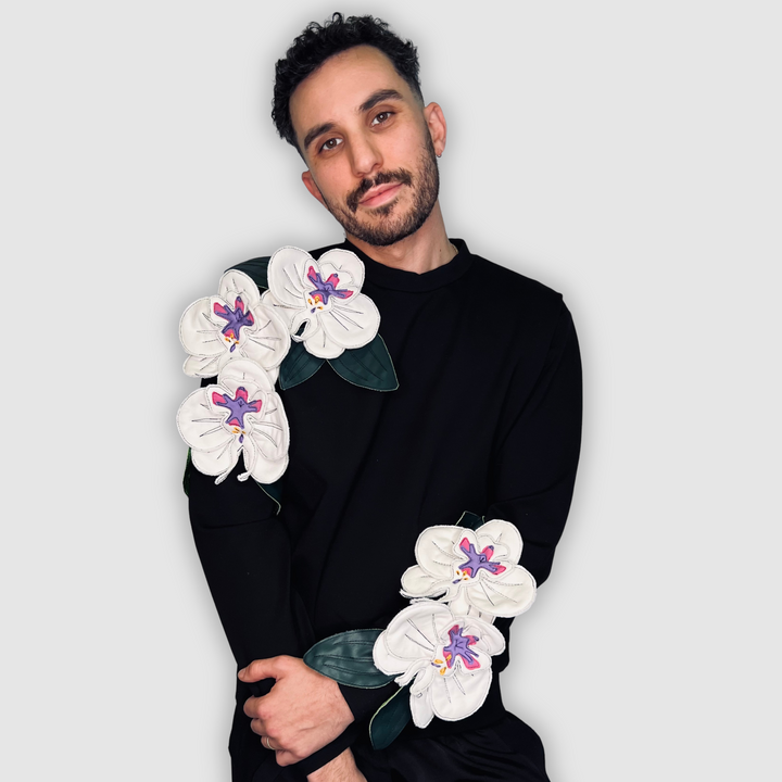 'nightbloom orchids' crewneck sweatshirt