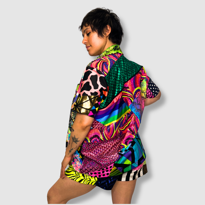 the 'mixed print' short sleeve button-down