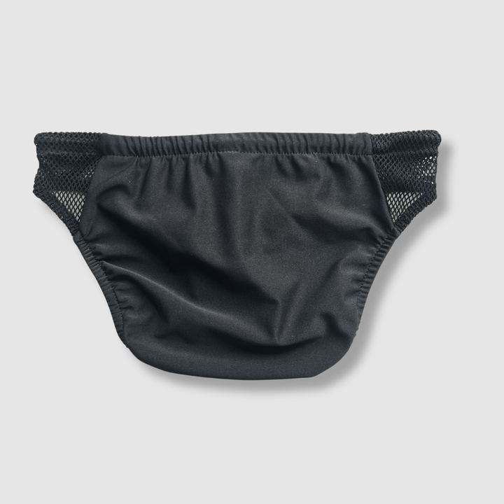 the 'black + mesh' swim brief