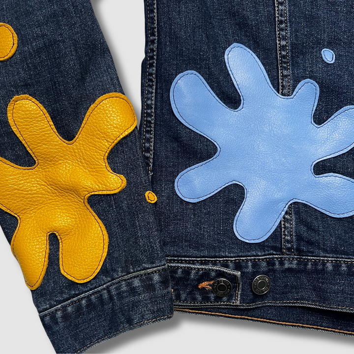 denim 'paint splat' jacket