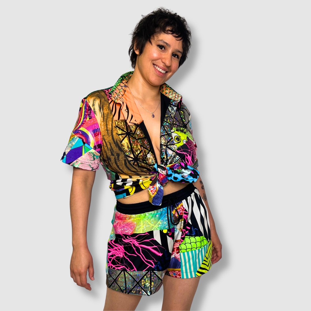 the 'mixed print' short sleeve button-down