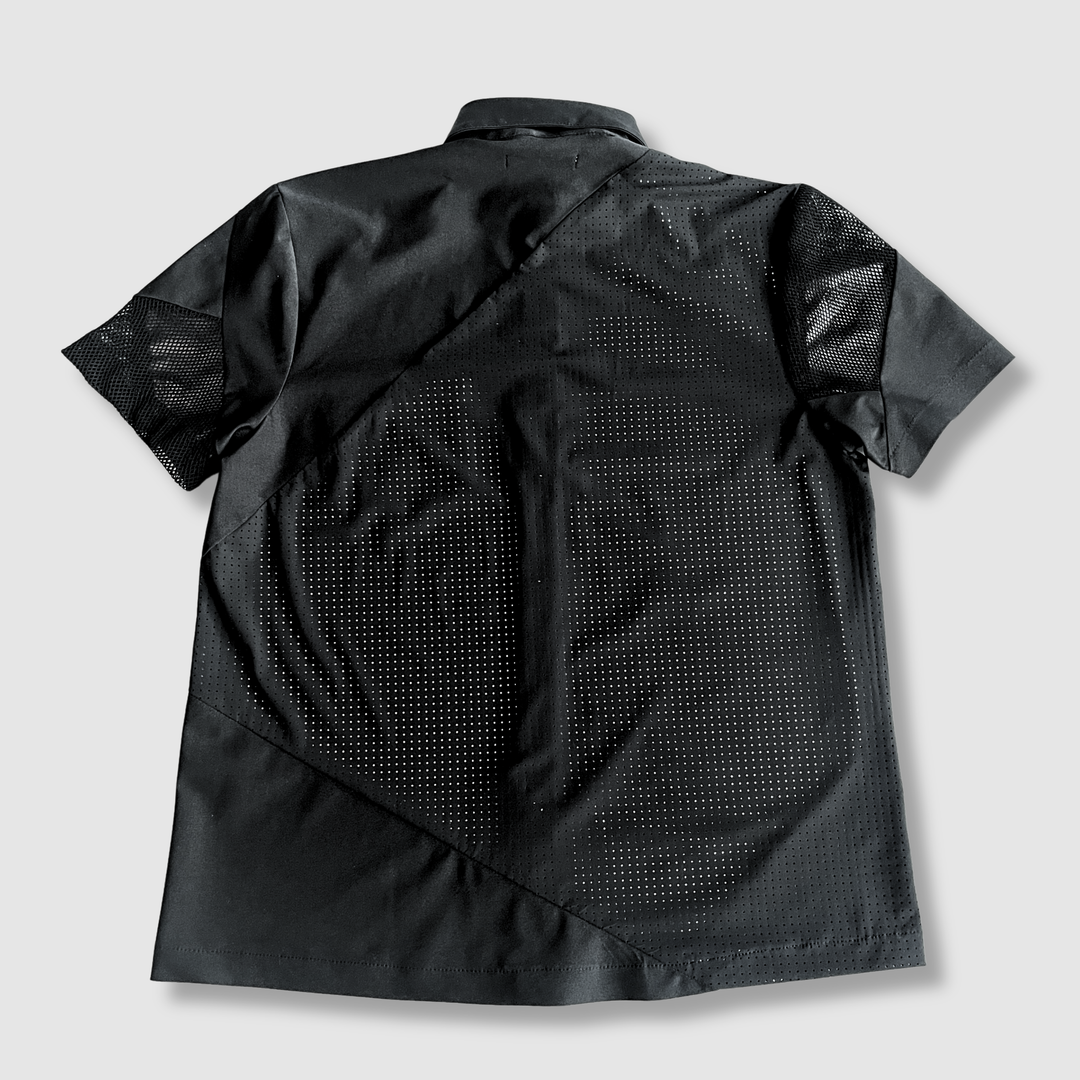 the 'black + mesh' short sleeve button-down