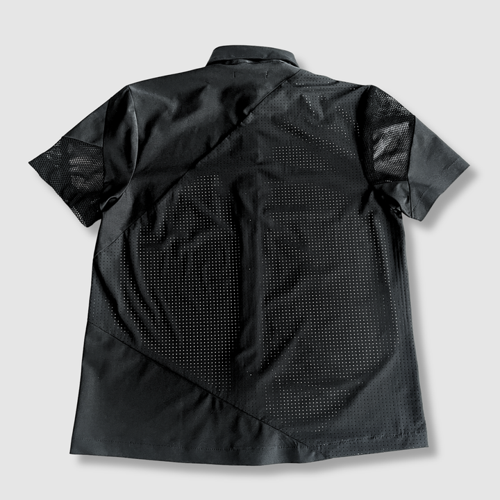 the 'black + mesh' short sleeve button-down