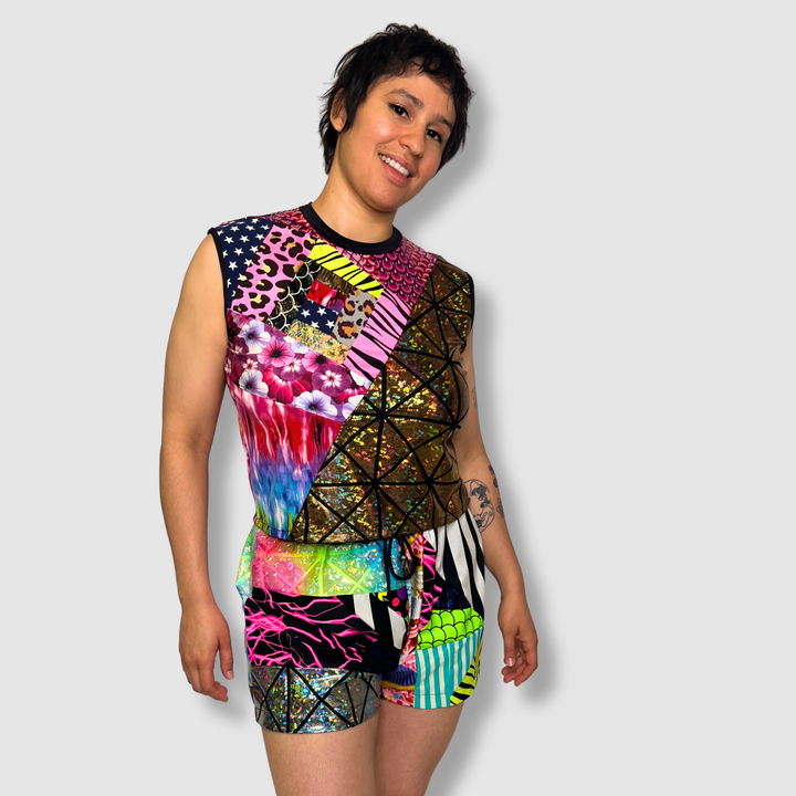 the 'mixed print' crop top