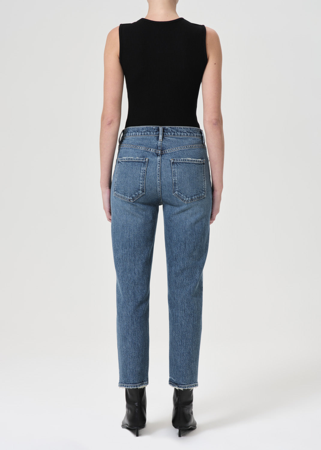 Riley High Rise Straight Crop (STRETCH) in Moor