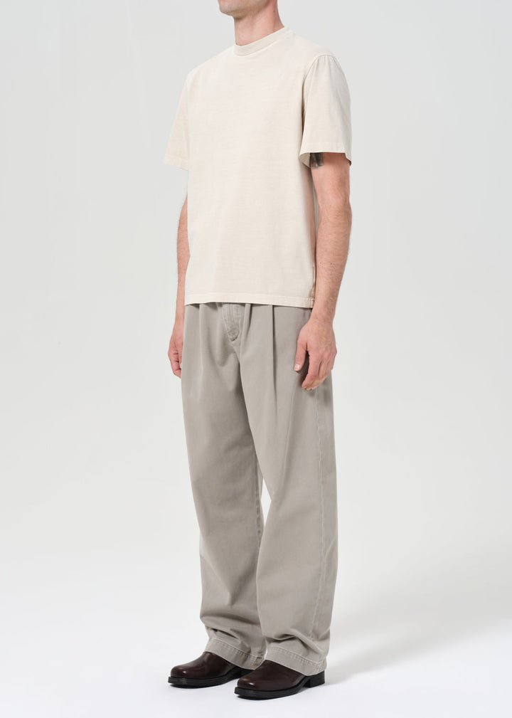 Asha Mock Neck Tee in Brown Rice