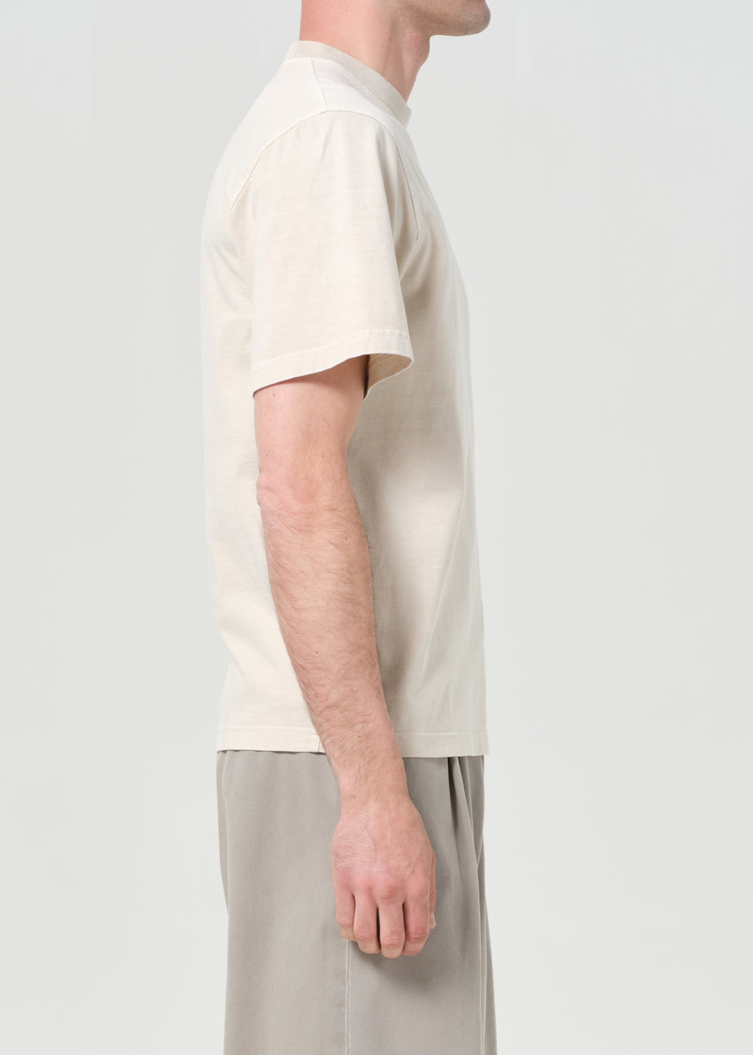 Asha Mock Neck Tee in Brown Rice