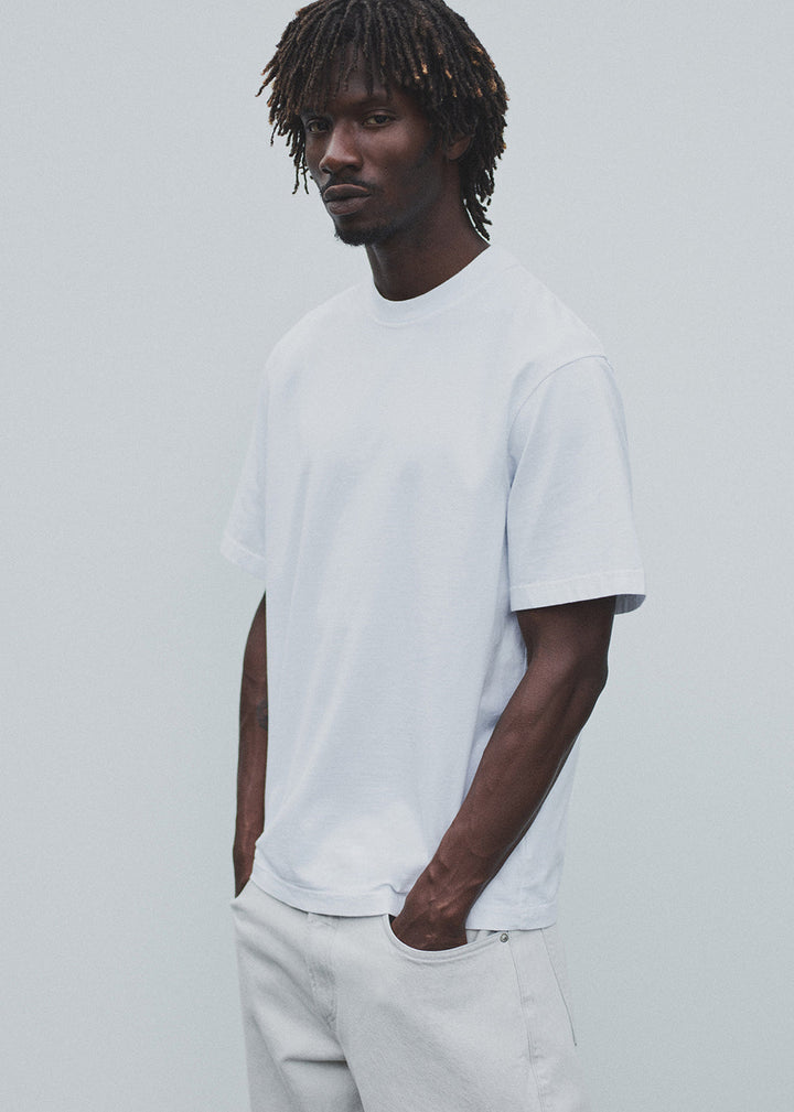 Asha Mock Neck Tee in White