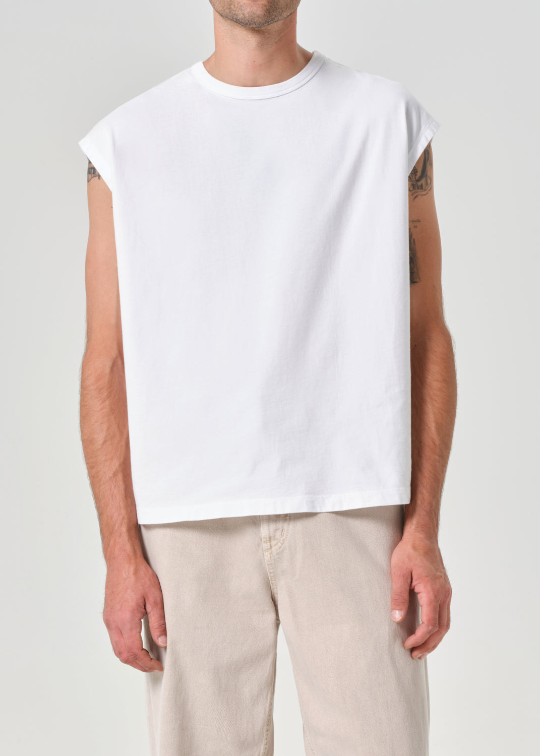 Leonard Sleeveless Tee in White