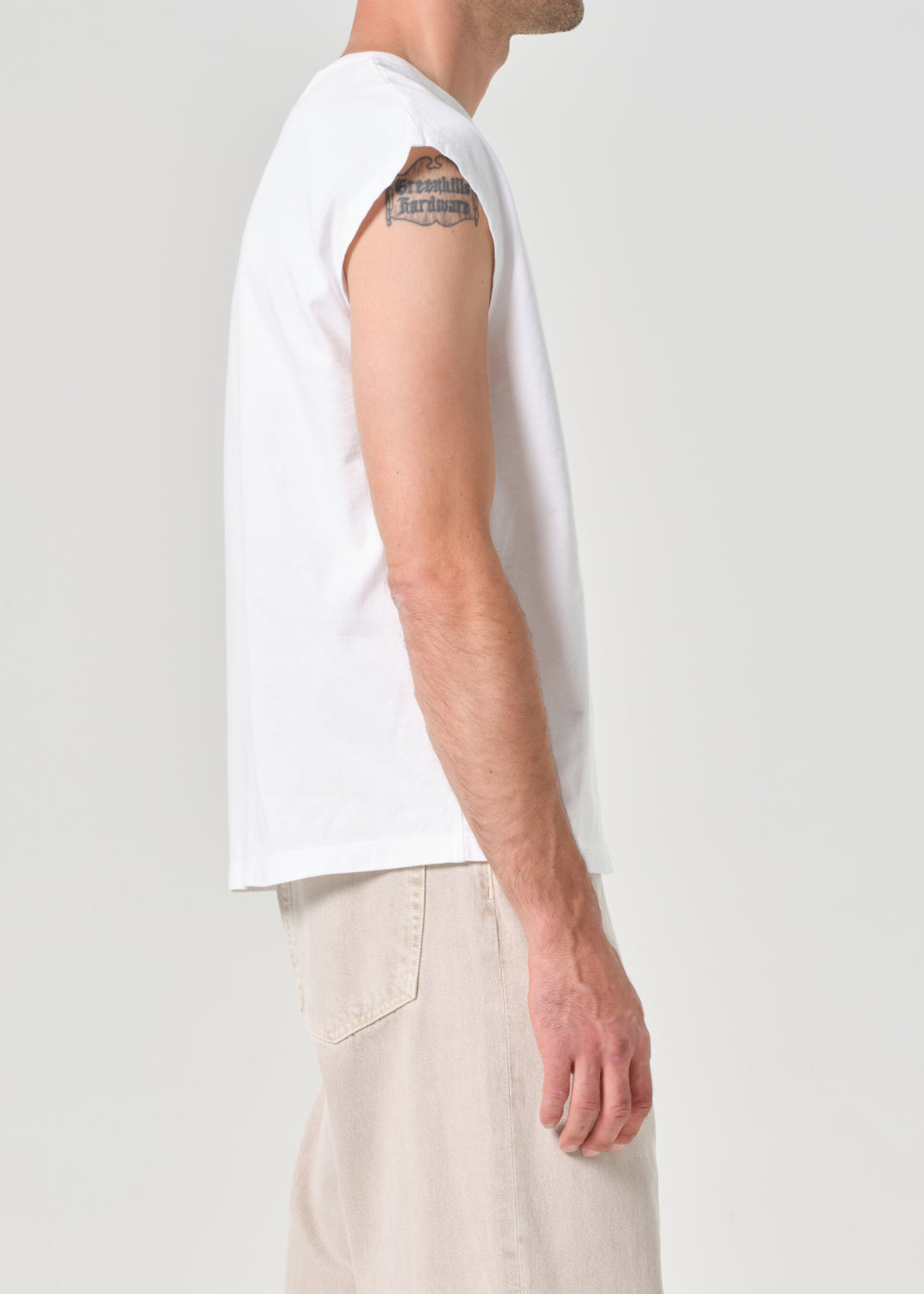 Leonard Sleeveless Tee in White
