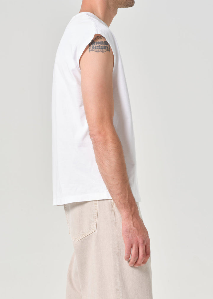 Leonard Sleeveless Tee in White