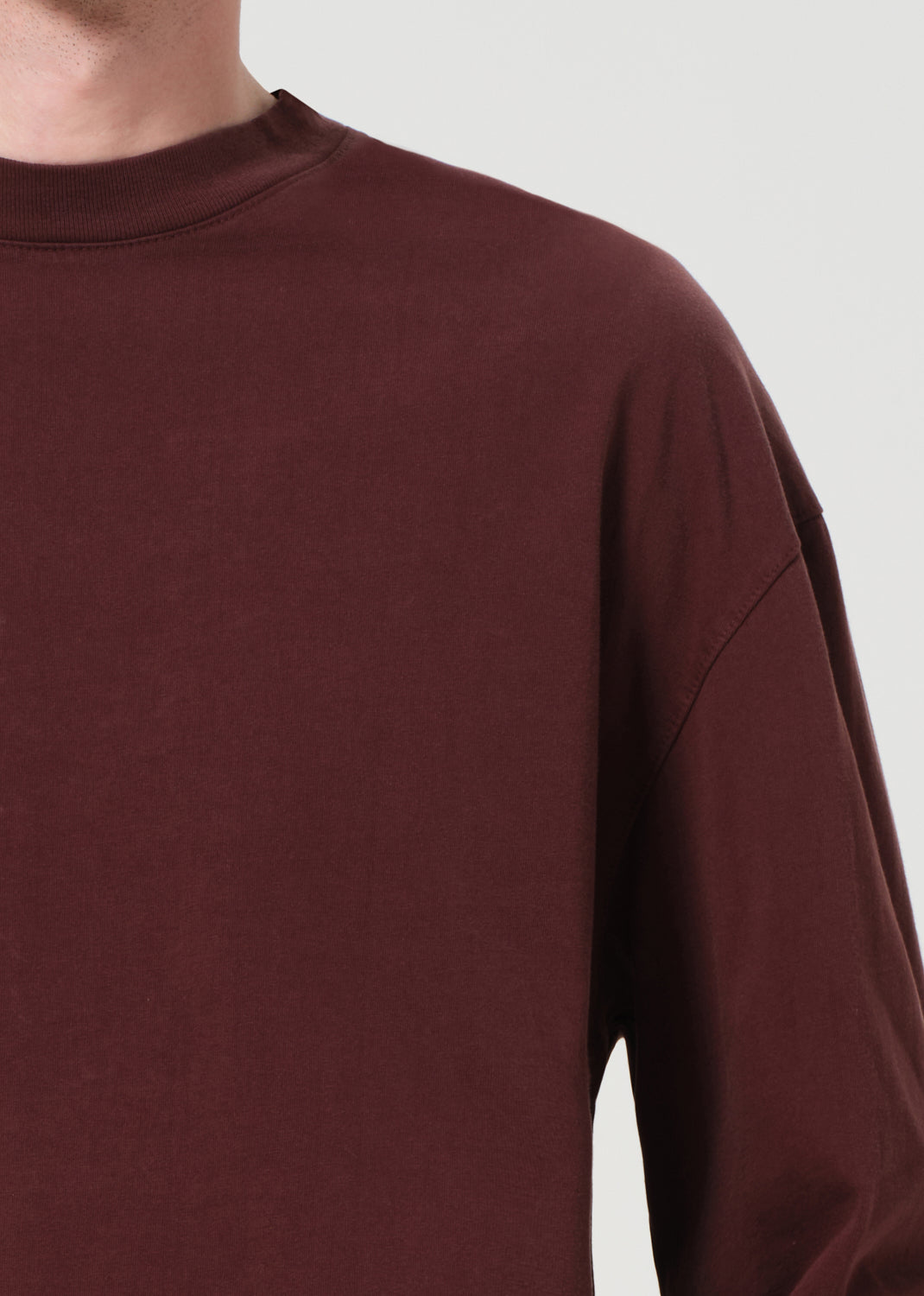 Asha Long Sleeve Mock Neck Tee in Bitter Root