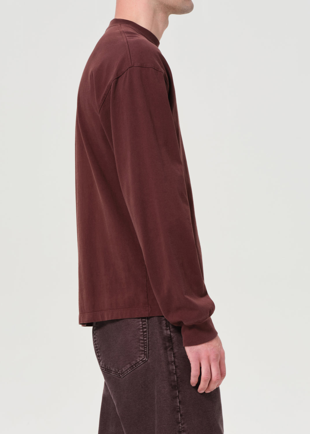 Asha Long Sleeve Mock Neck Tee in Bitter Root