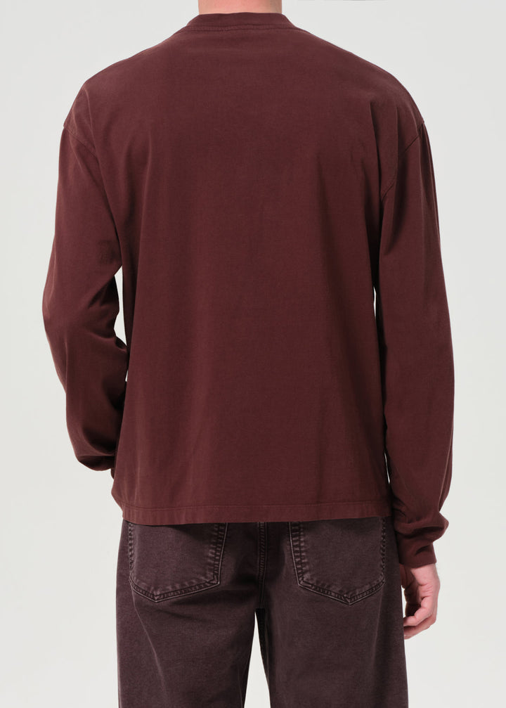Asha Long Sleeve Mock Neck Tee in Bitter Root