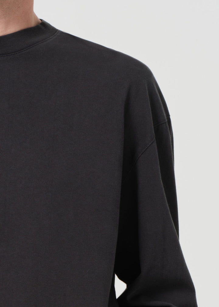 Asha Long Sleeve Mock Neck Tee in Cave