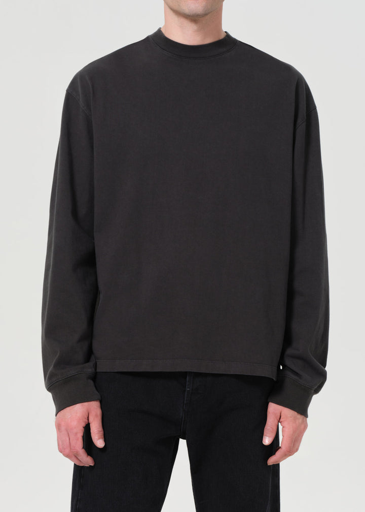 Asha Long Sleeve Mock Neck Tee in Cave
