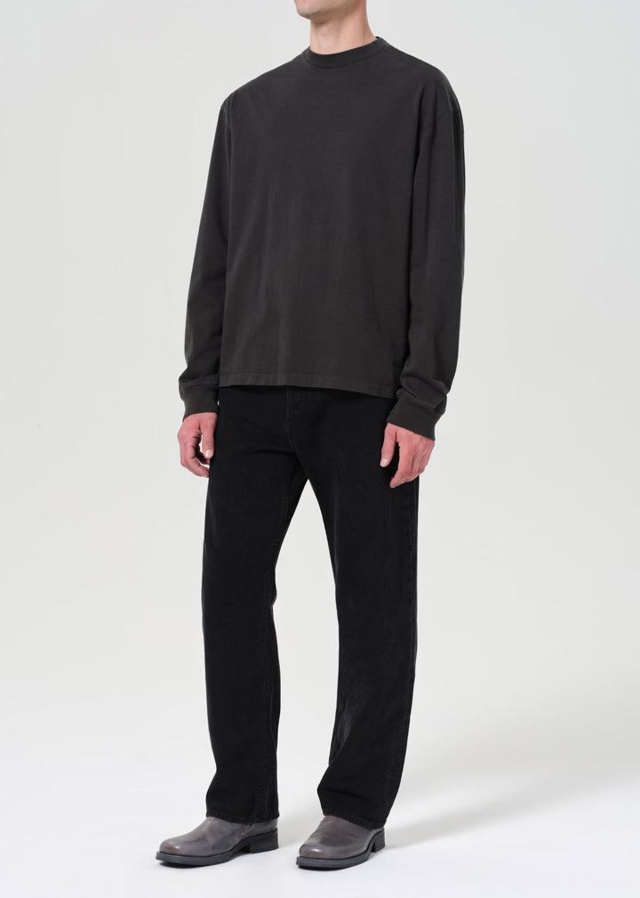 Asha Long Sleeve Mock Neck Tee in Cave