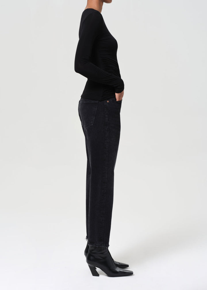 90's Crop Mid Rise Straight in Tar