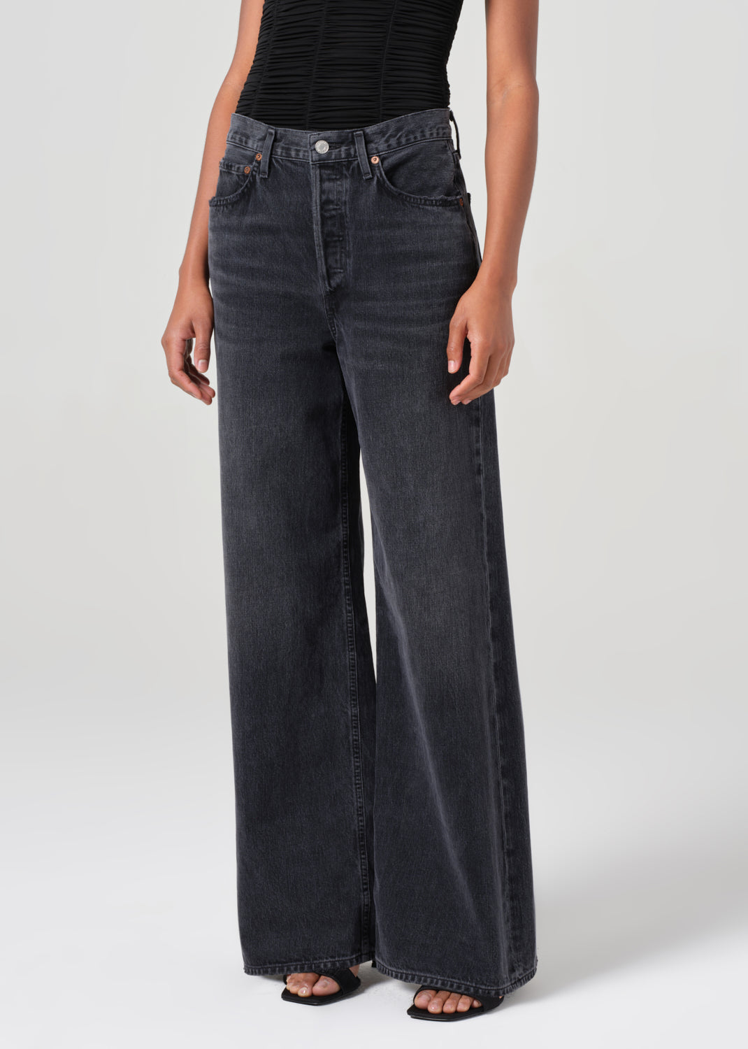 Dame High Rise Wide Leg No Cuff in Hitch