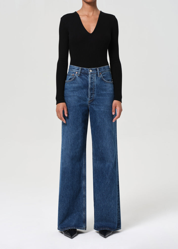 Dame High Rise Wide Leg No Cuff Petite in Enamour