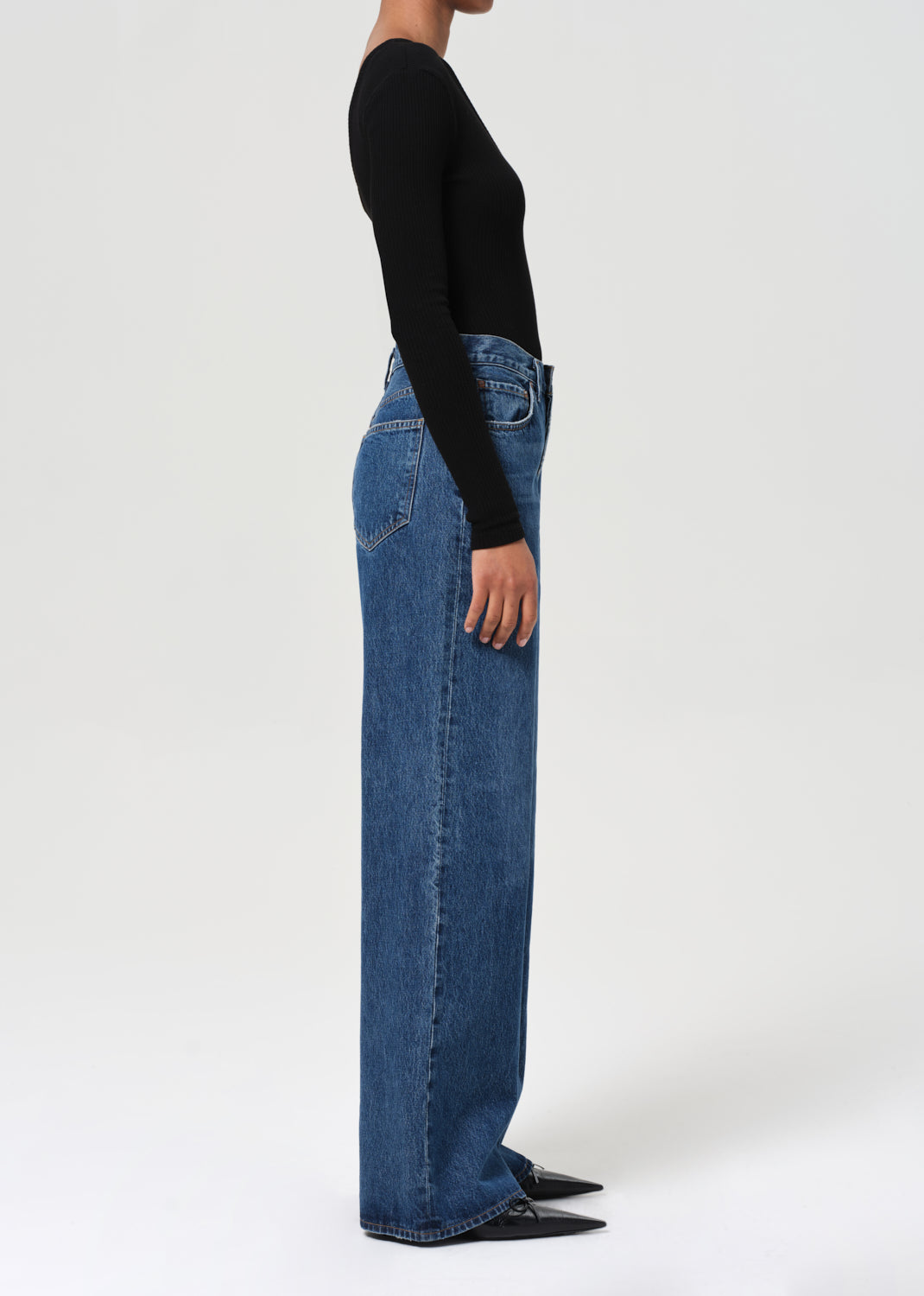 Dame High Rise Wide Leg No Cuff Petite in Enamour