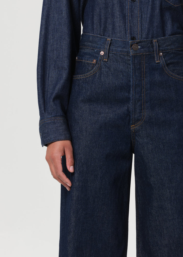 Dame High Rise Wide Leg No Cuff in Foxley