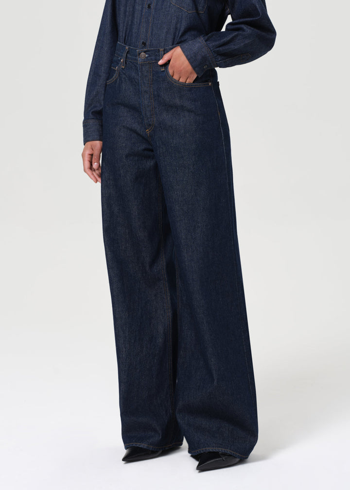 Dame High Rise Wide Leg No Cuff in Foxley