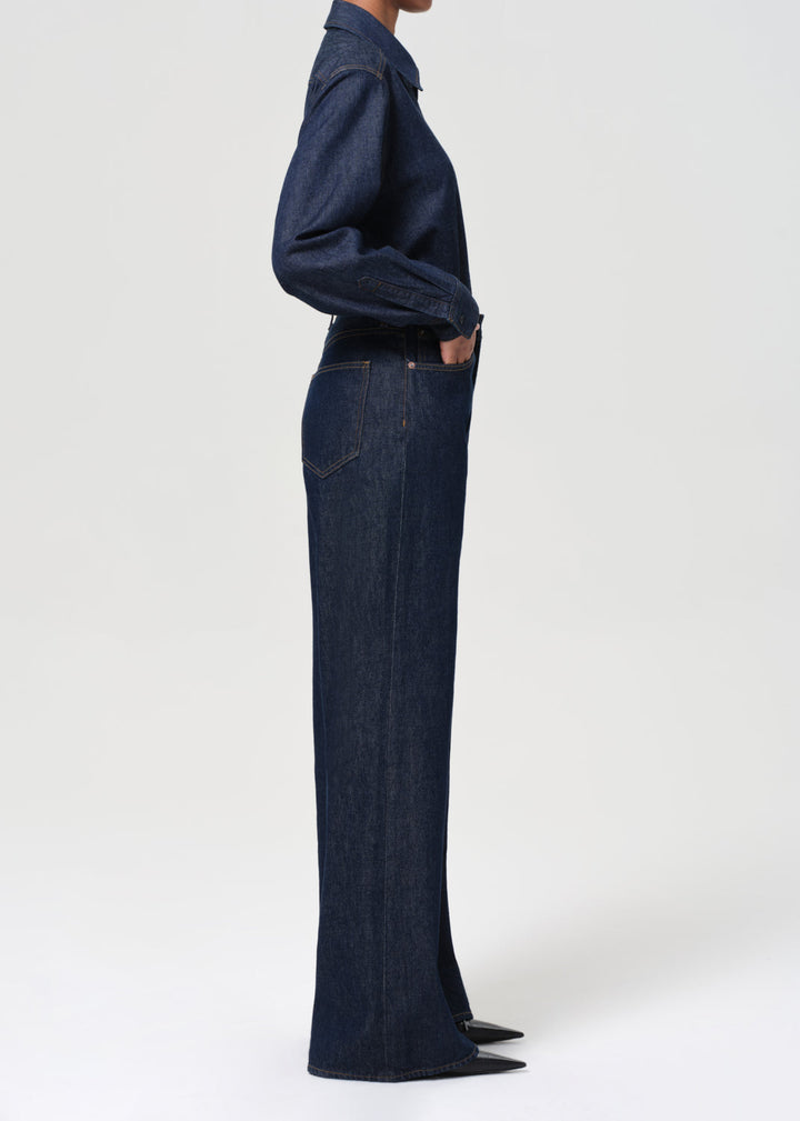 Dame High Rise Wide Leg No Cuff in Foxley