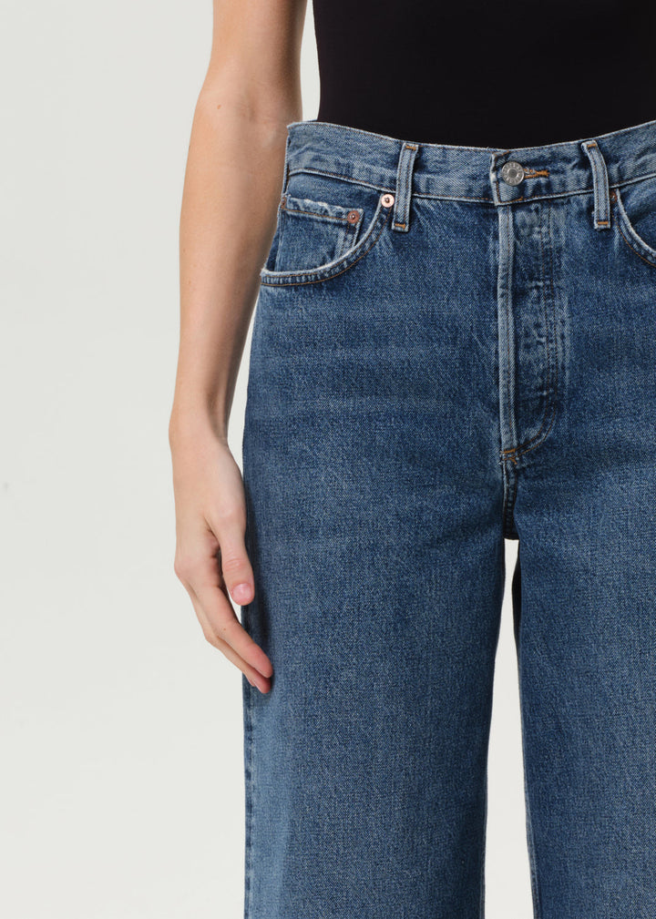 Dame High Rise Wide Leg Cut Hem in Control