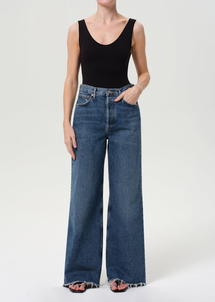 Dame High Rise Wide Leg Cut Hem in Control