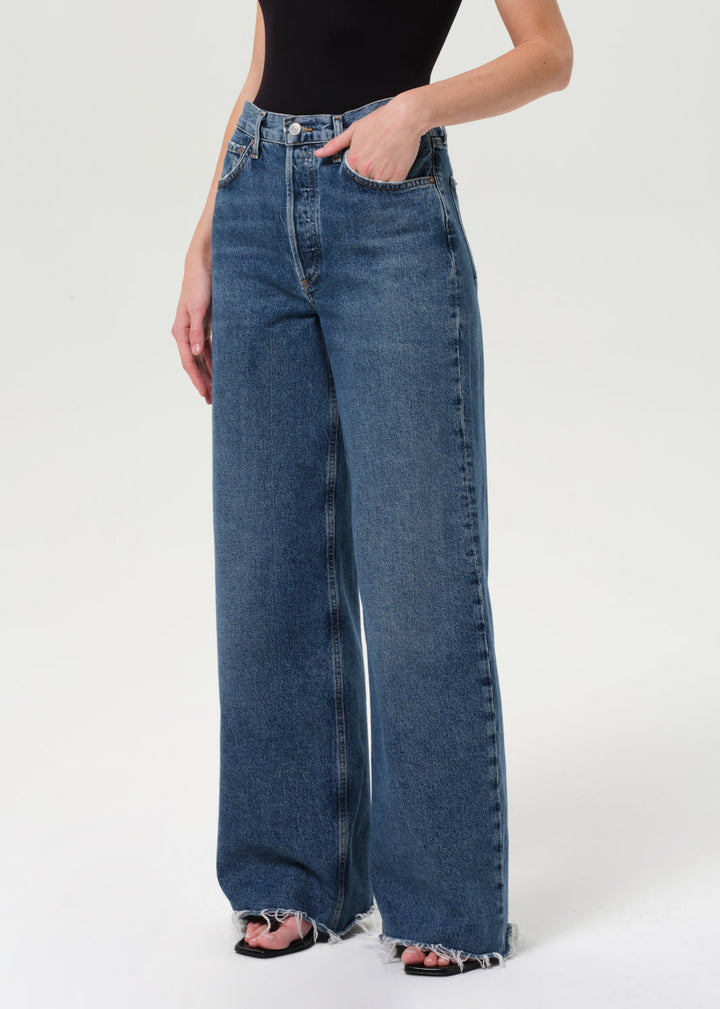 Dame High Rise Wide Leg Cut Hem in Control