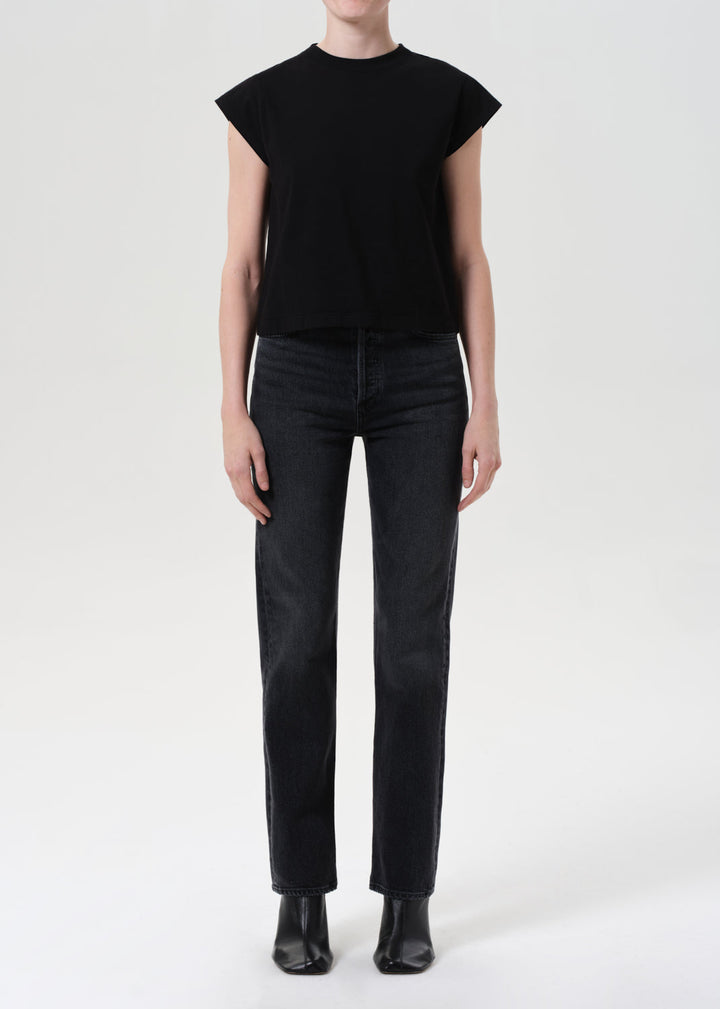 90's Pinch Waist High Rise Straight Long (Comfort Stretch) in Radius