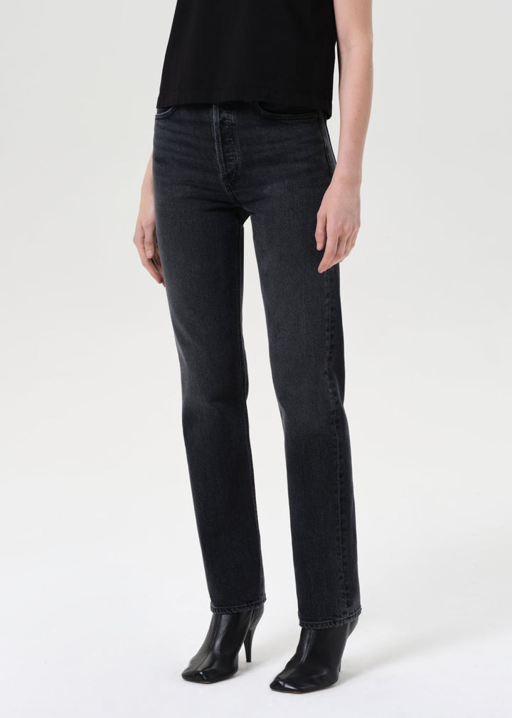 90's Pinch Waist High Rise Straight Long (Comfort Stretch) in Radius
