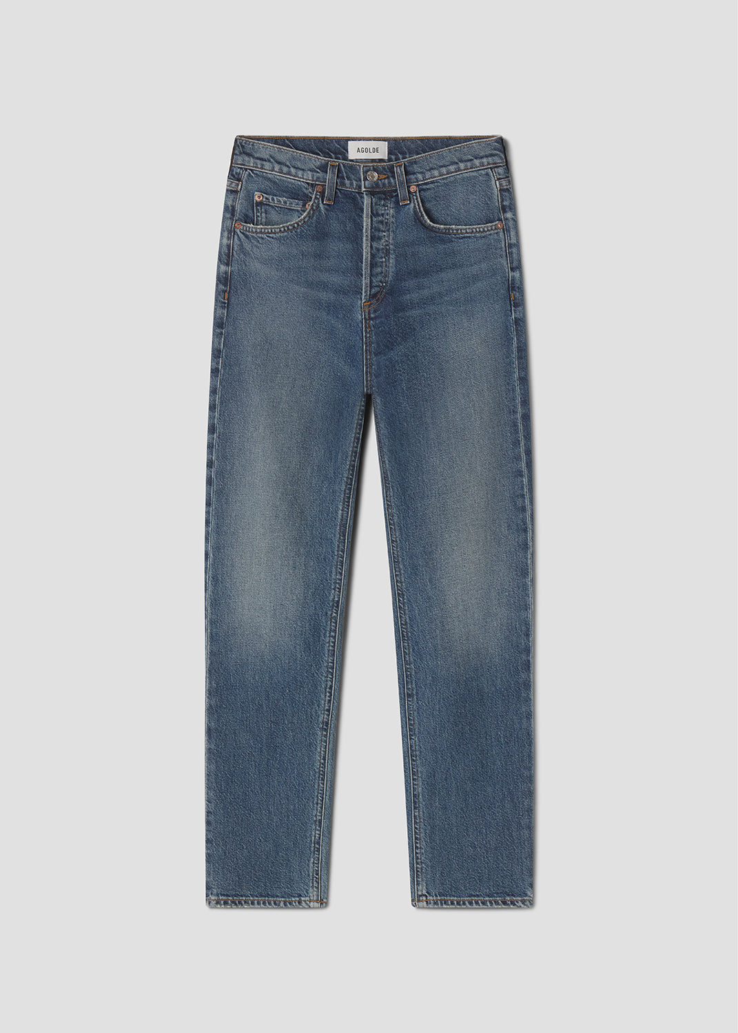 90's Pinch Waist High Rise Straight Long (Comfort Stretch) in Overcast