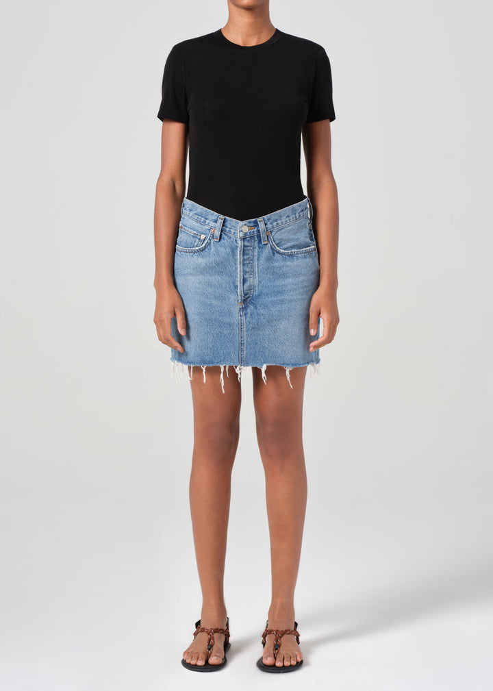 V-Waist Mini Skirt in Fairway