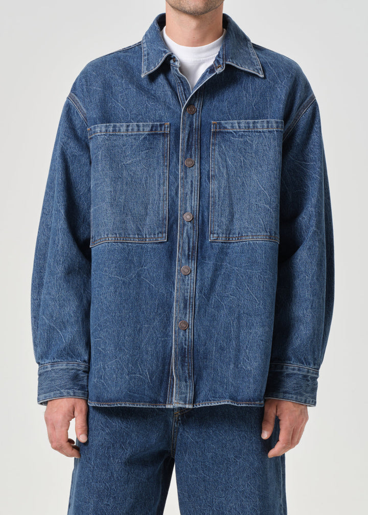 Atticus Shirt in Creased Indigo